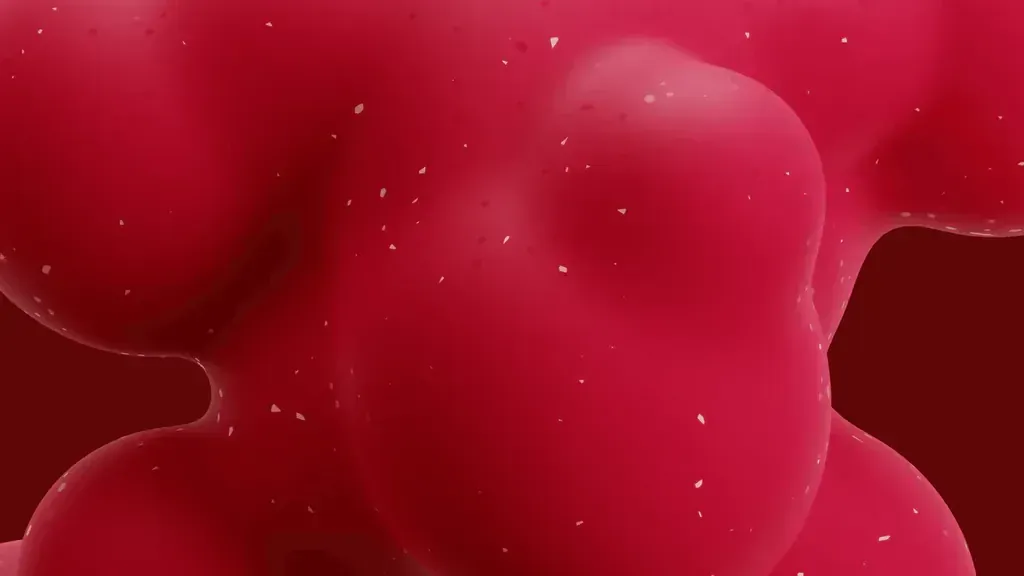 Abstract crimson blood-cell shapes